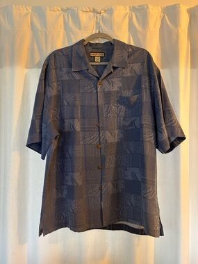 Jamaica Jaxx Men's Navy Blue Short-Sleeve Button-Down Shirt
